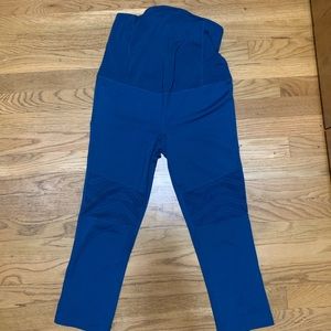 Isabel MATERNITY cropped turquoise work out leggings